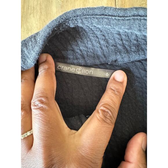 Crane & Lion Quilted Half Zip Pullover Gray Size 6 Cotton Blend Long Sleeve - Picture 3 of 6